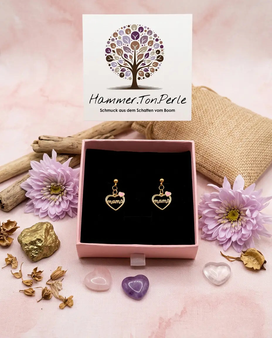 Edelstahl Ohrringe Mama Muttertagsgeschenk 3 Varianten