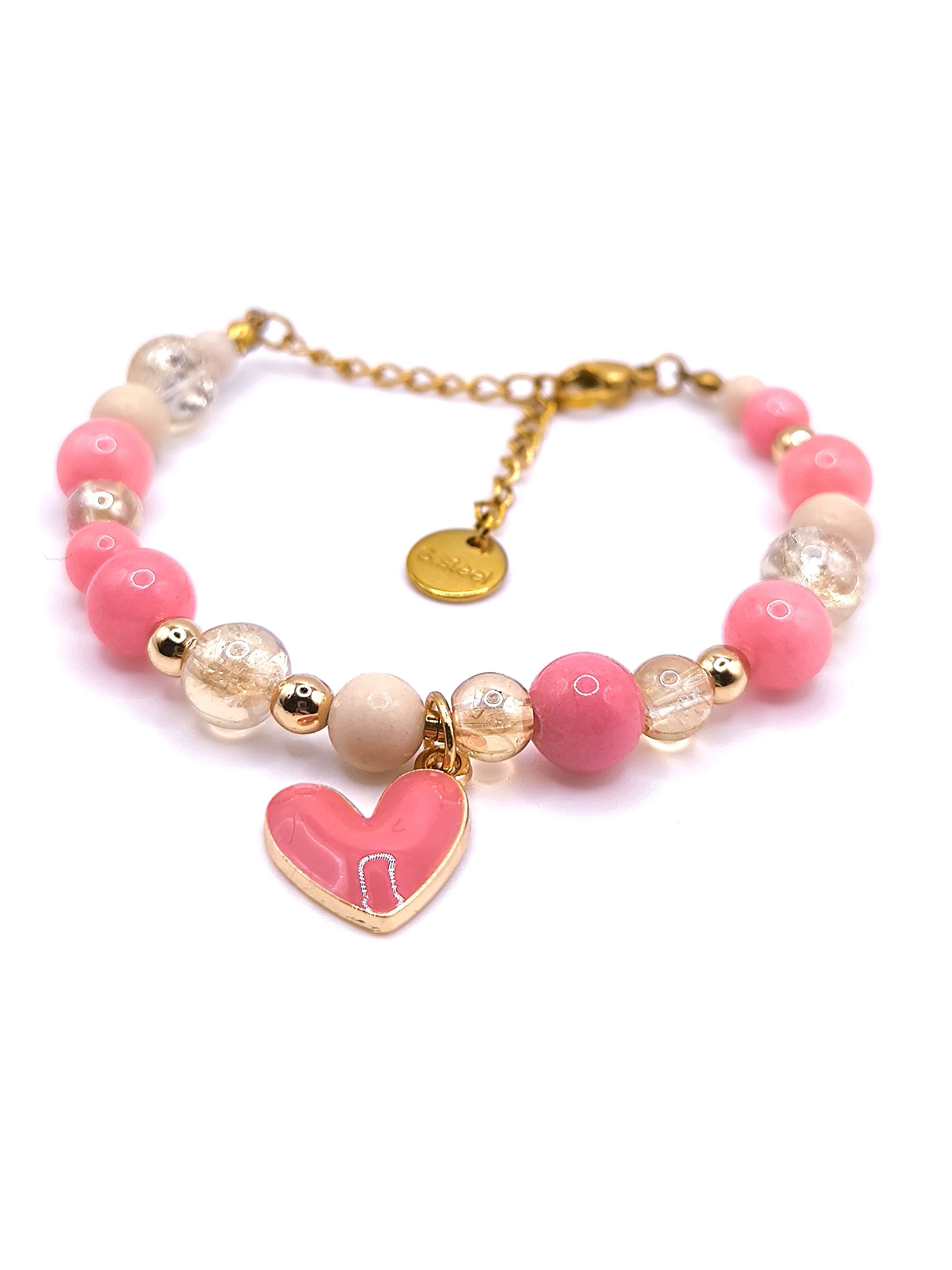 Perlenarmband aus Chalcedon und Flussstein für Damen