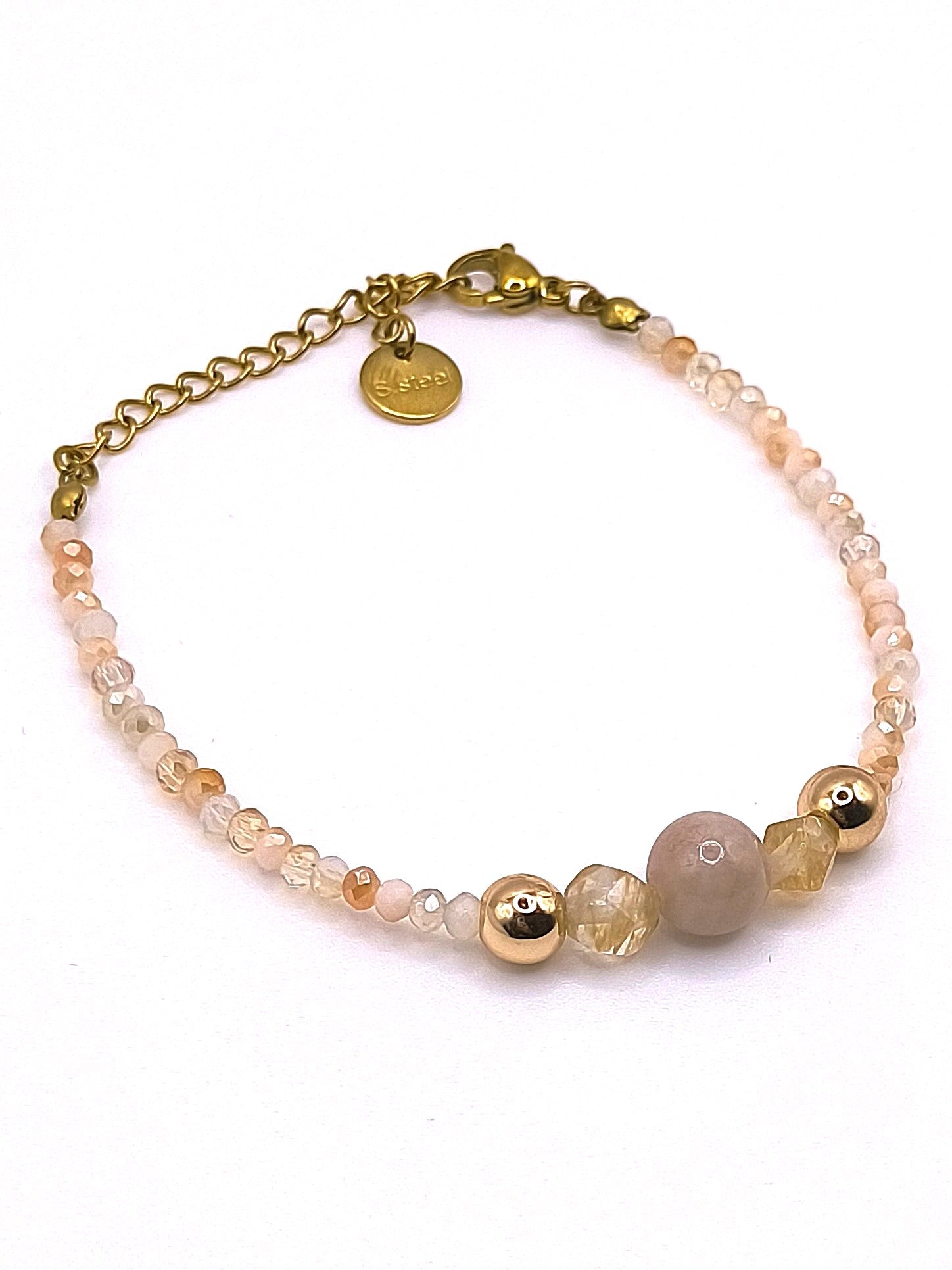 Perlenarmband aus Citrin und Hämatit für Damen