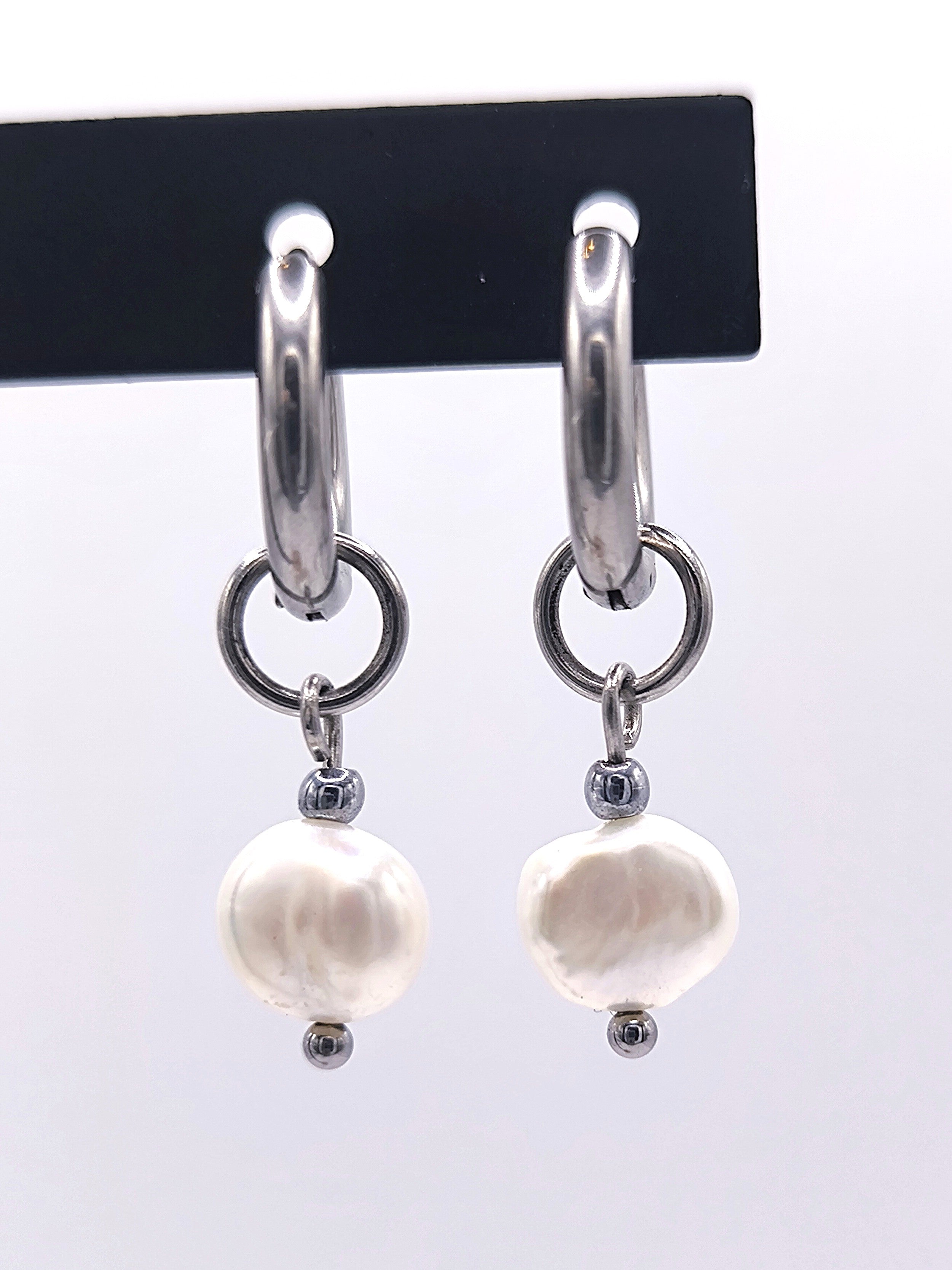 Ohrringe aus Süßwasserperle und Edelstahl für Damen