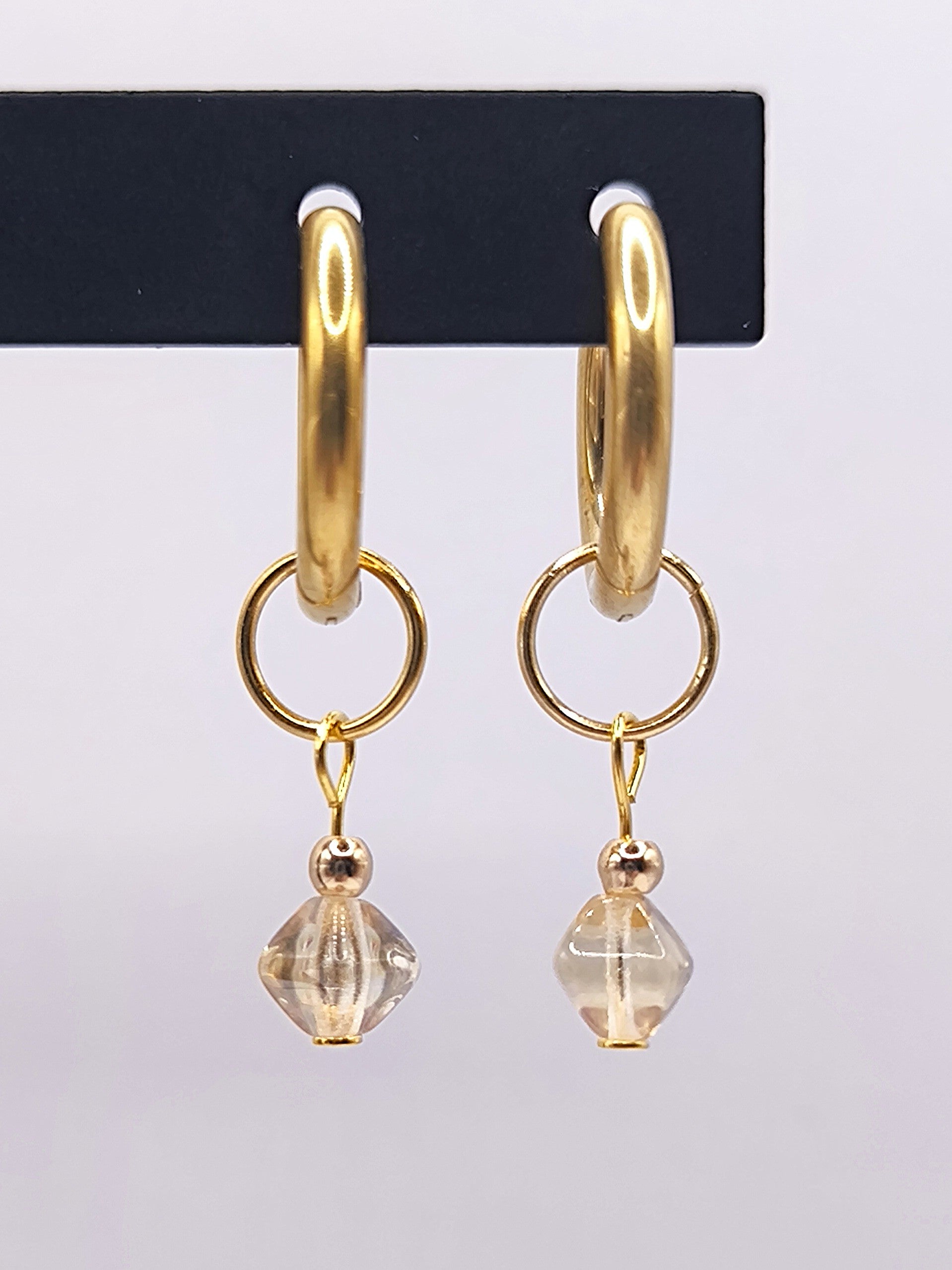 Ohrringe aus Glas und Edelstahl für Damen