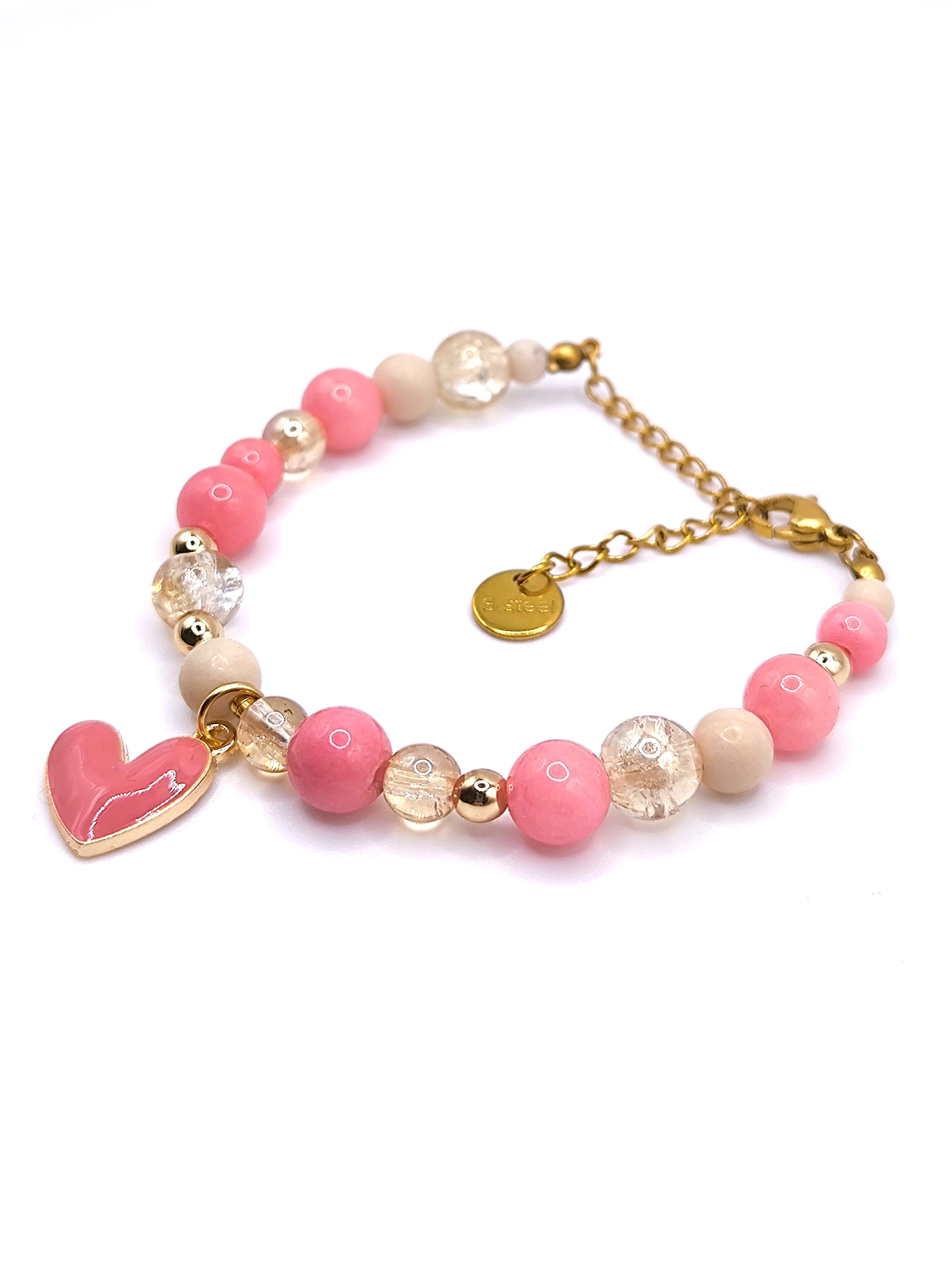 Perlenarmband aus Chalcedon und Flussstein für Damen