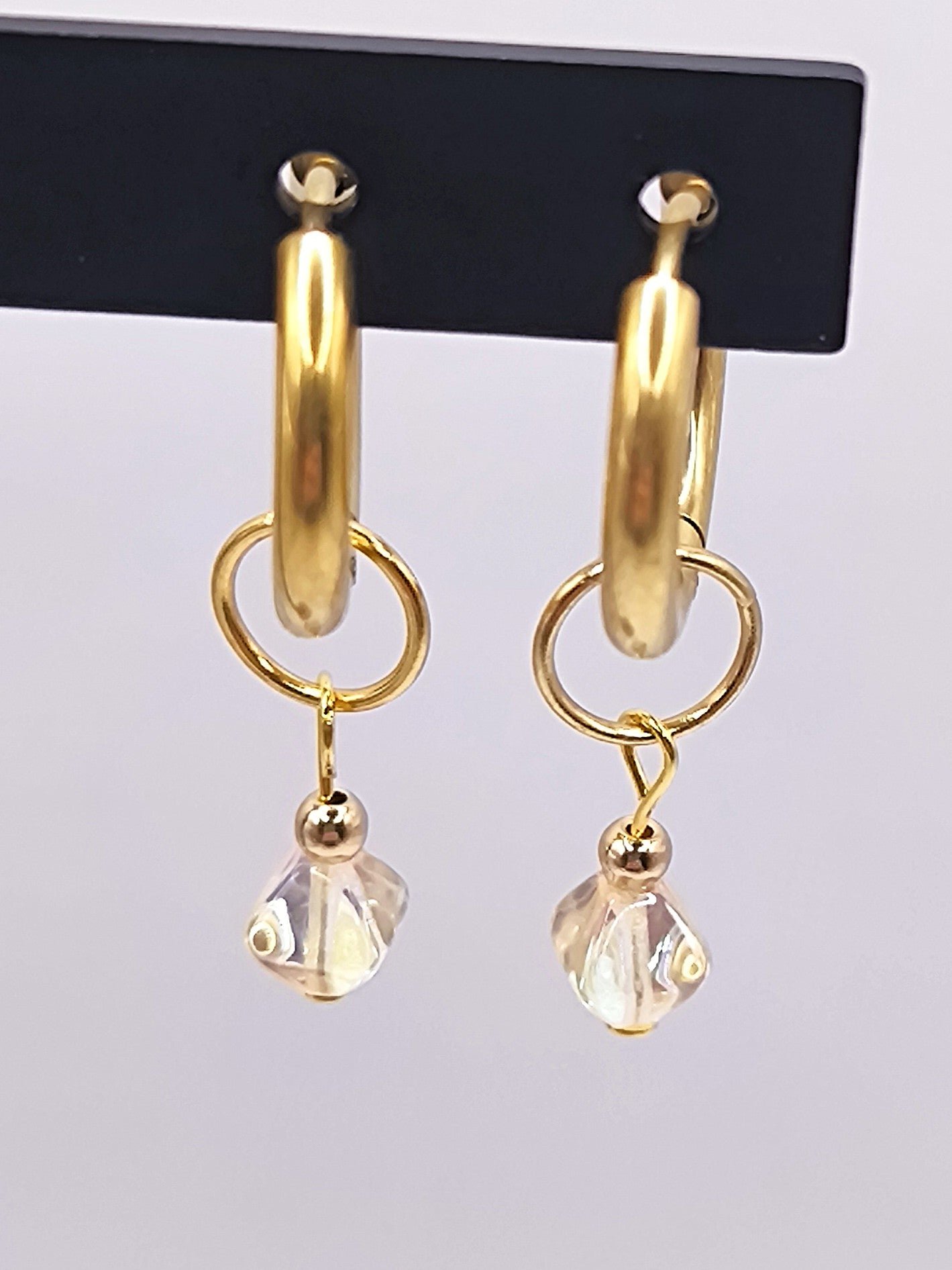 Ohrringe aus Glas und Edelstahl für Damen