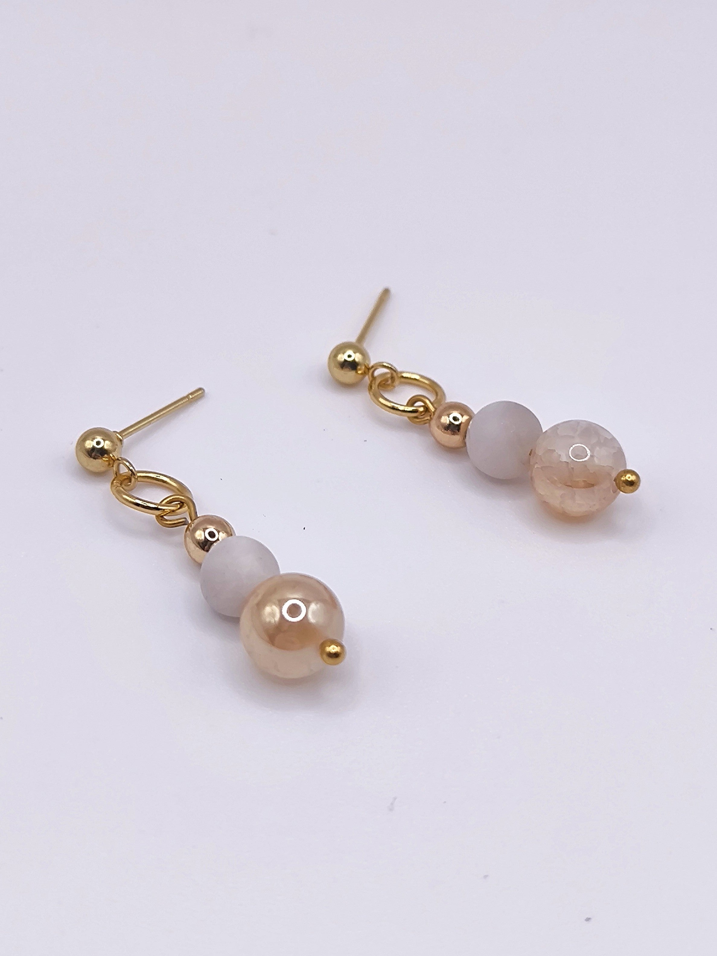 Ohrringe aus Chrysokoll und Edelstahl für Damen