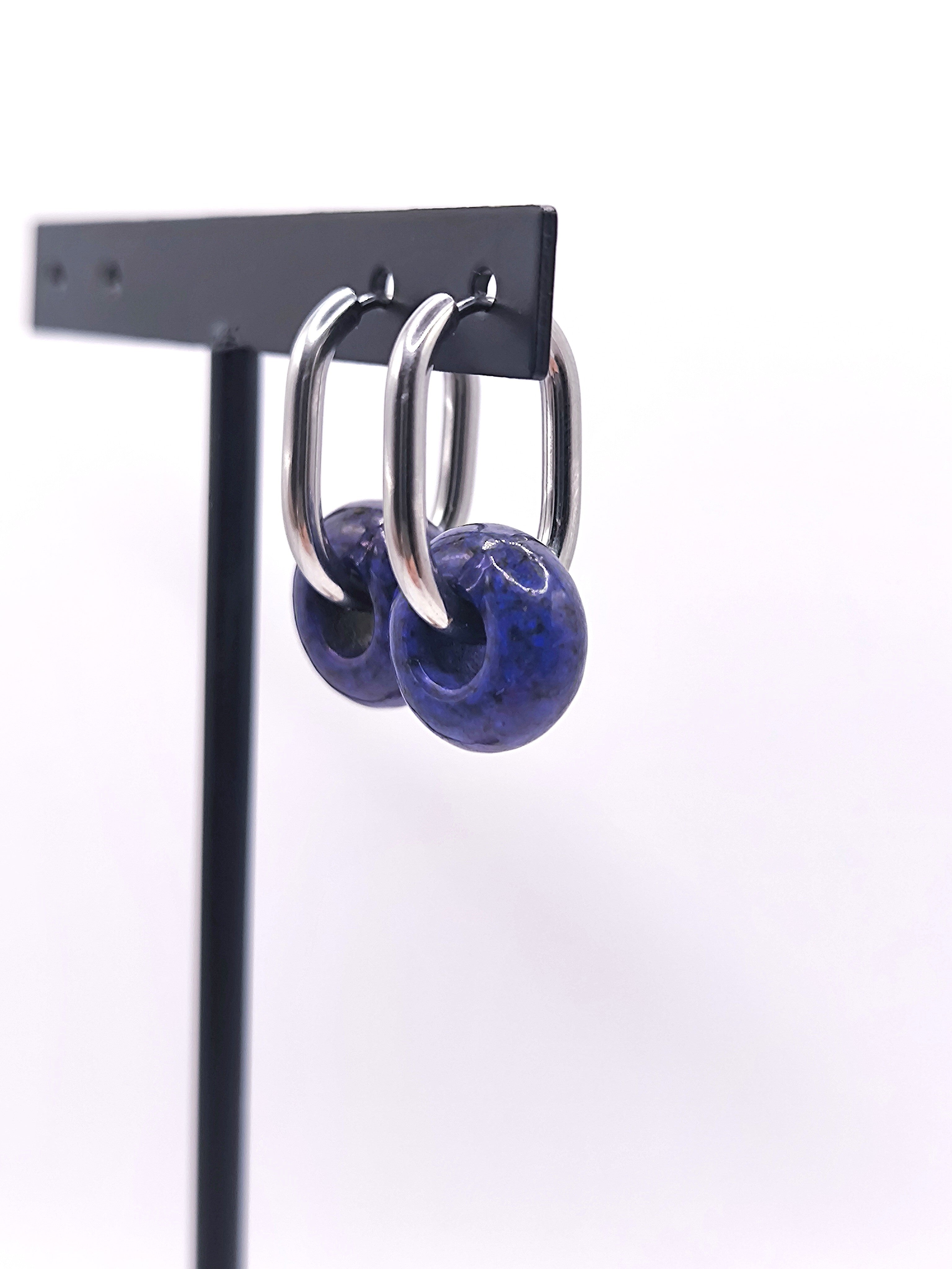 Ohrringe aus Lapislazuli und Edelstahl für Damen