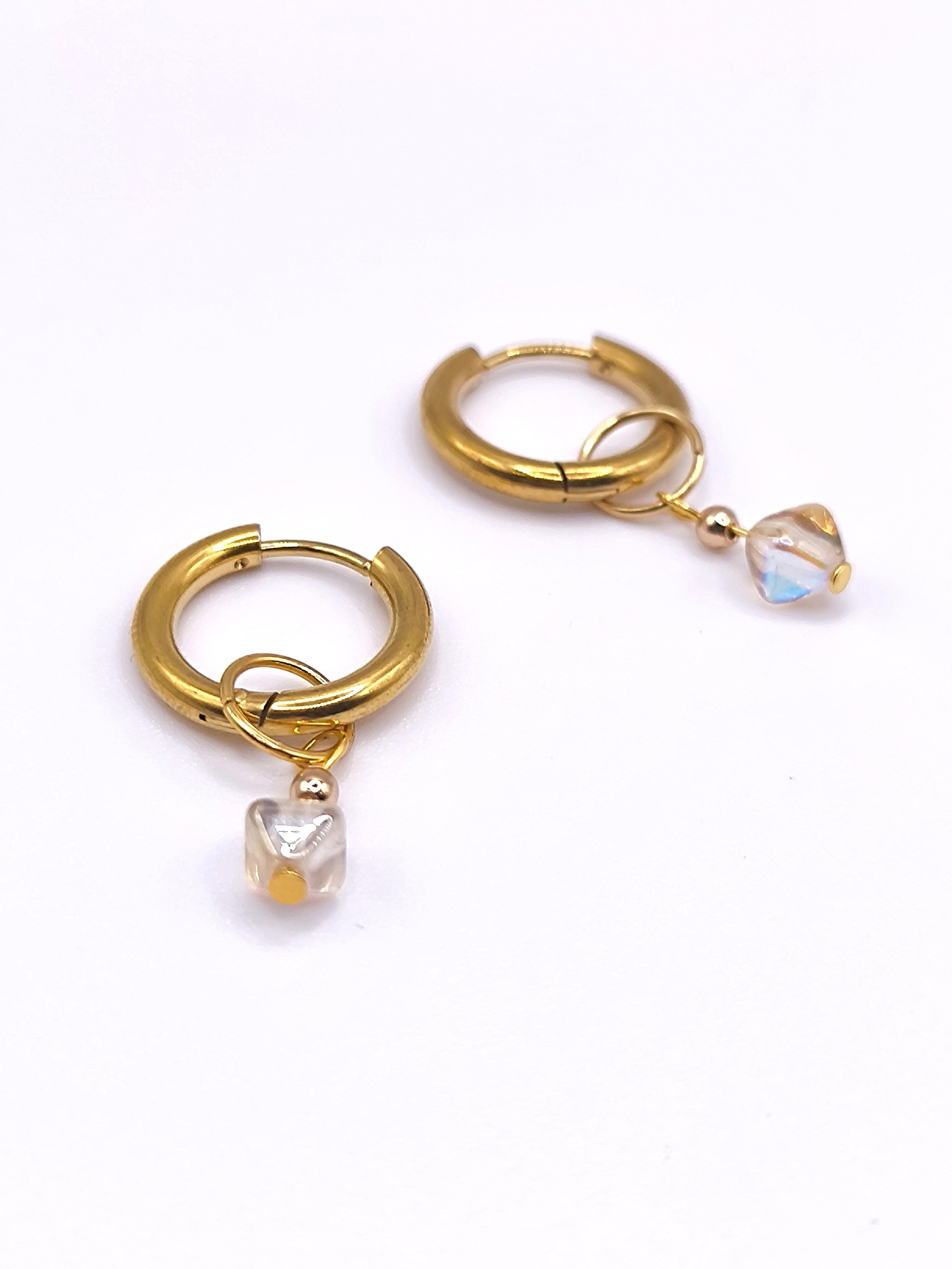 Ohrringe aus Glas und Edelstahl für Damen