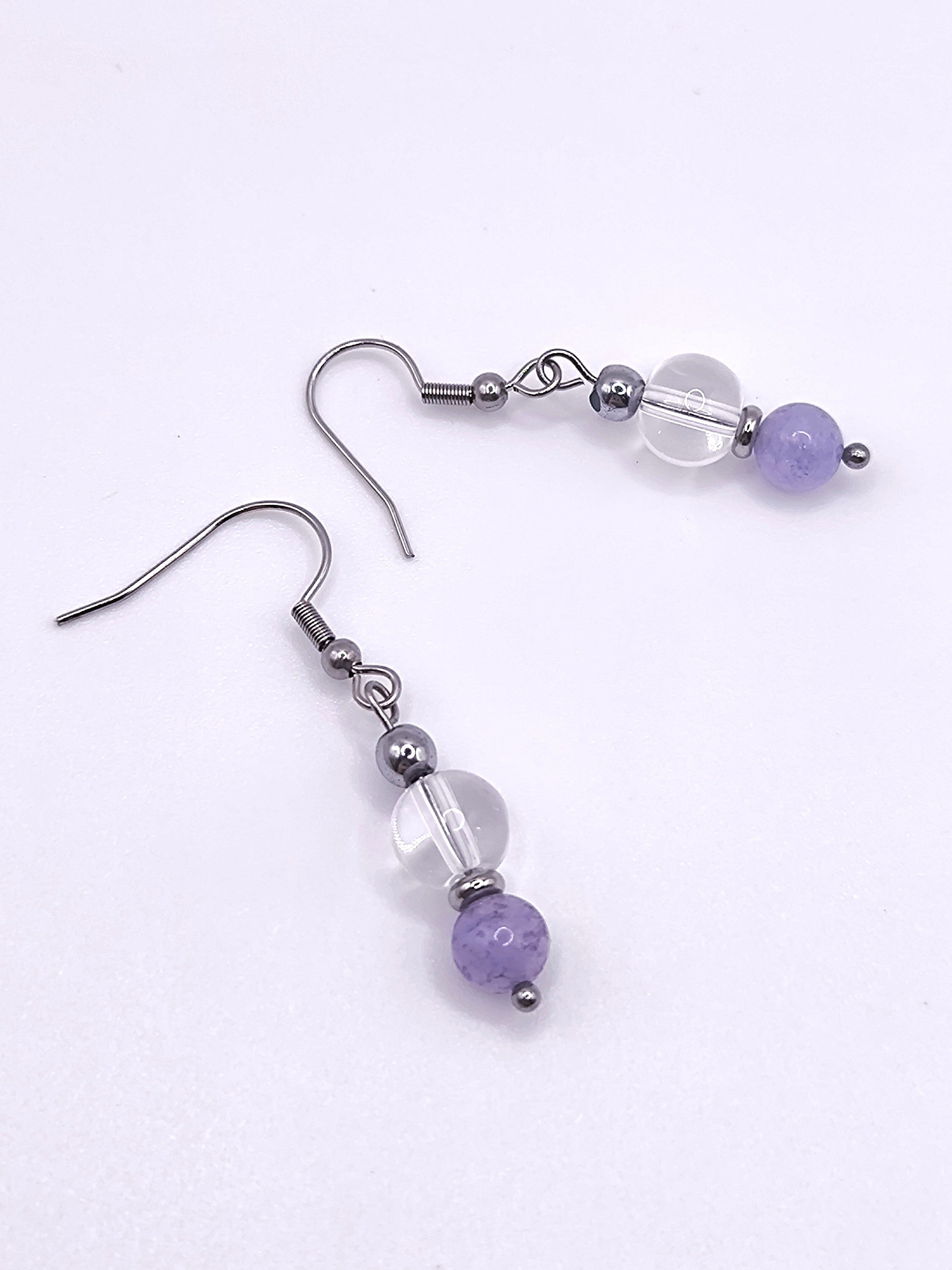 Ohrringe aus Chalcedon und Edelstahl für Damen