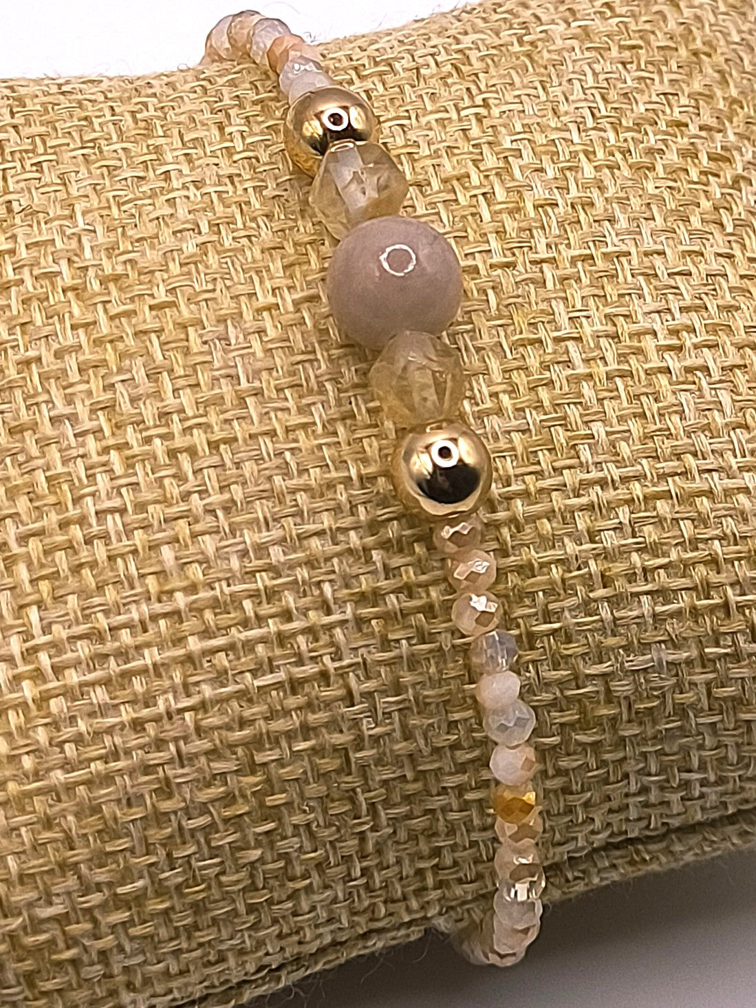 Perlenarmband aus Citrin und Hämatit für Damen