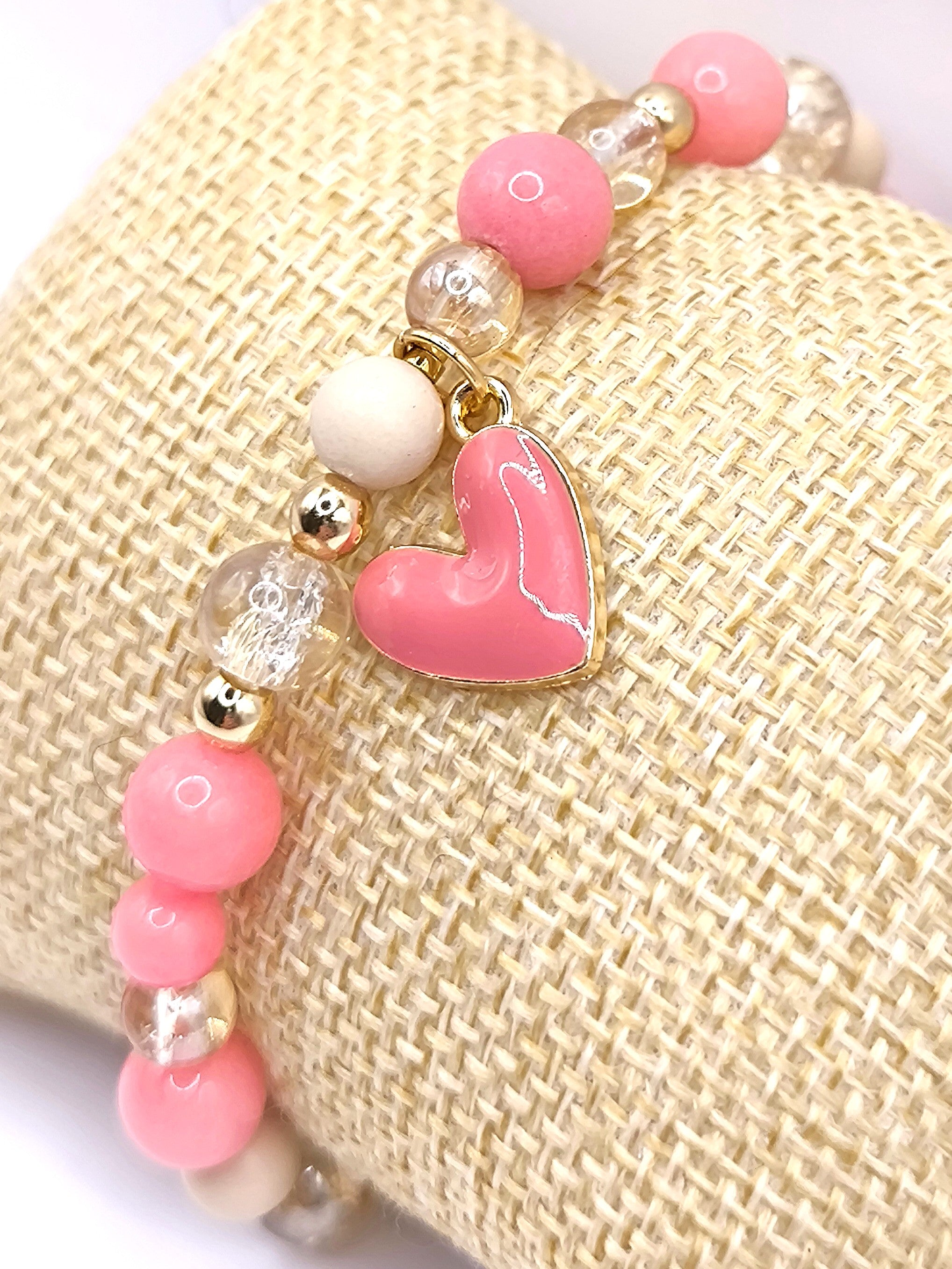 Perlenarmband aus Chalcedon und Flussstein für Damen