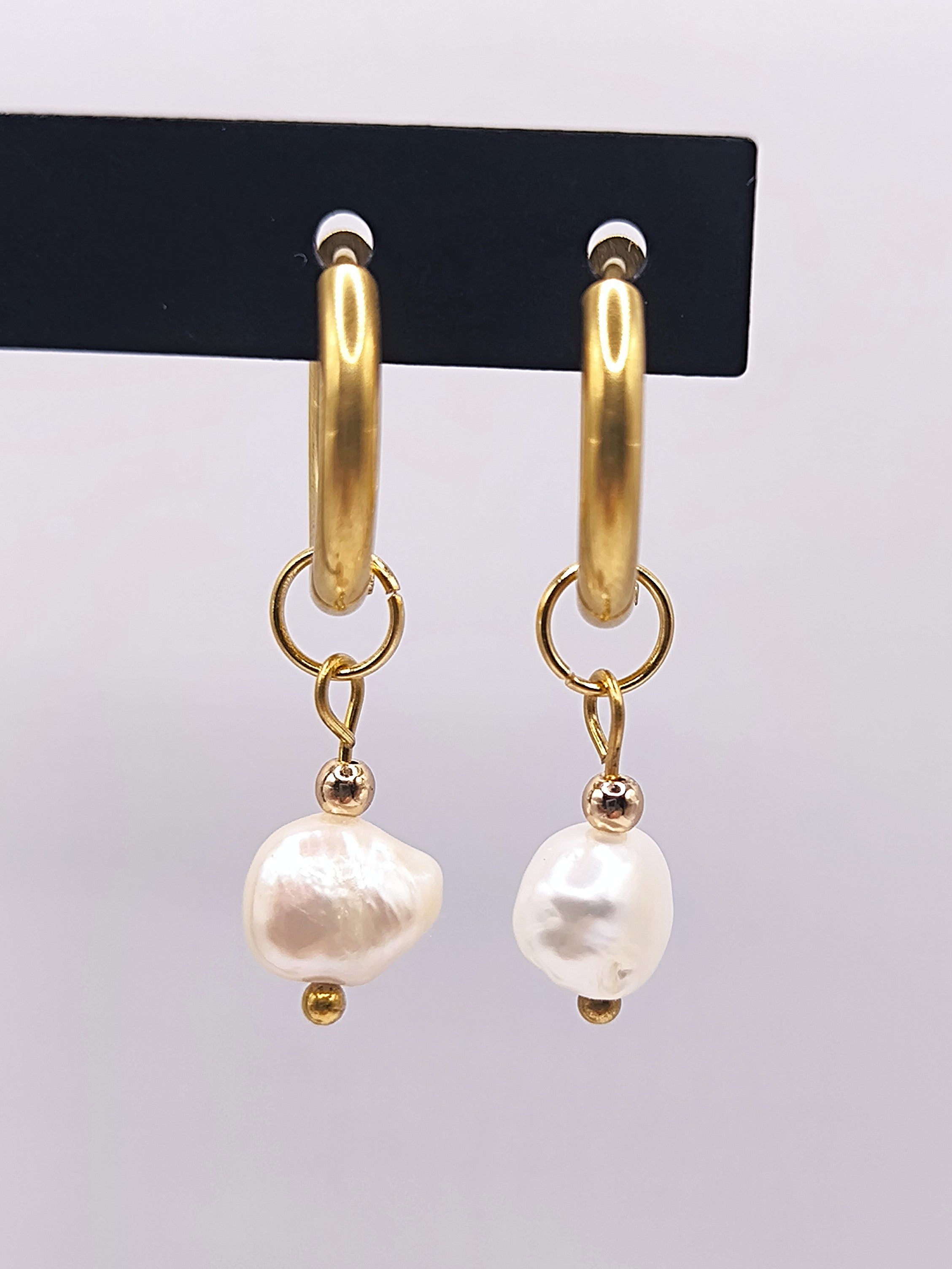 Ohrringe aus Süßwasserperle und Edelstahl für Damen