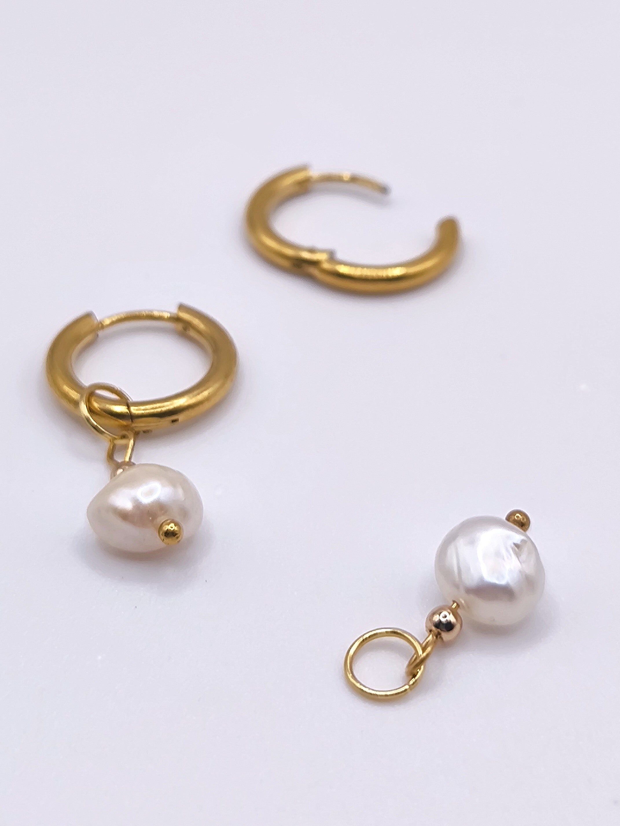 Ohrringe aus Süßwasserperle und Edelstahl für Damen