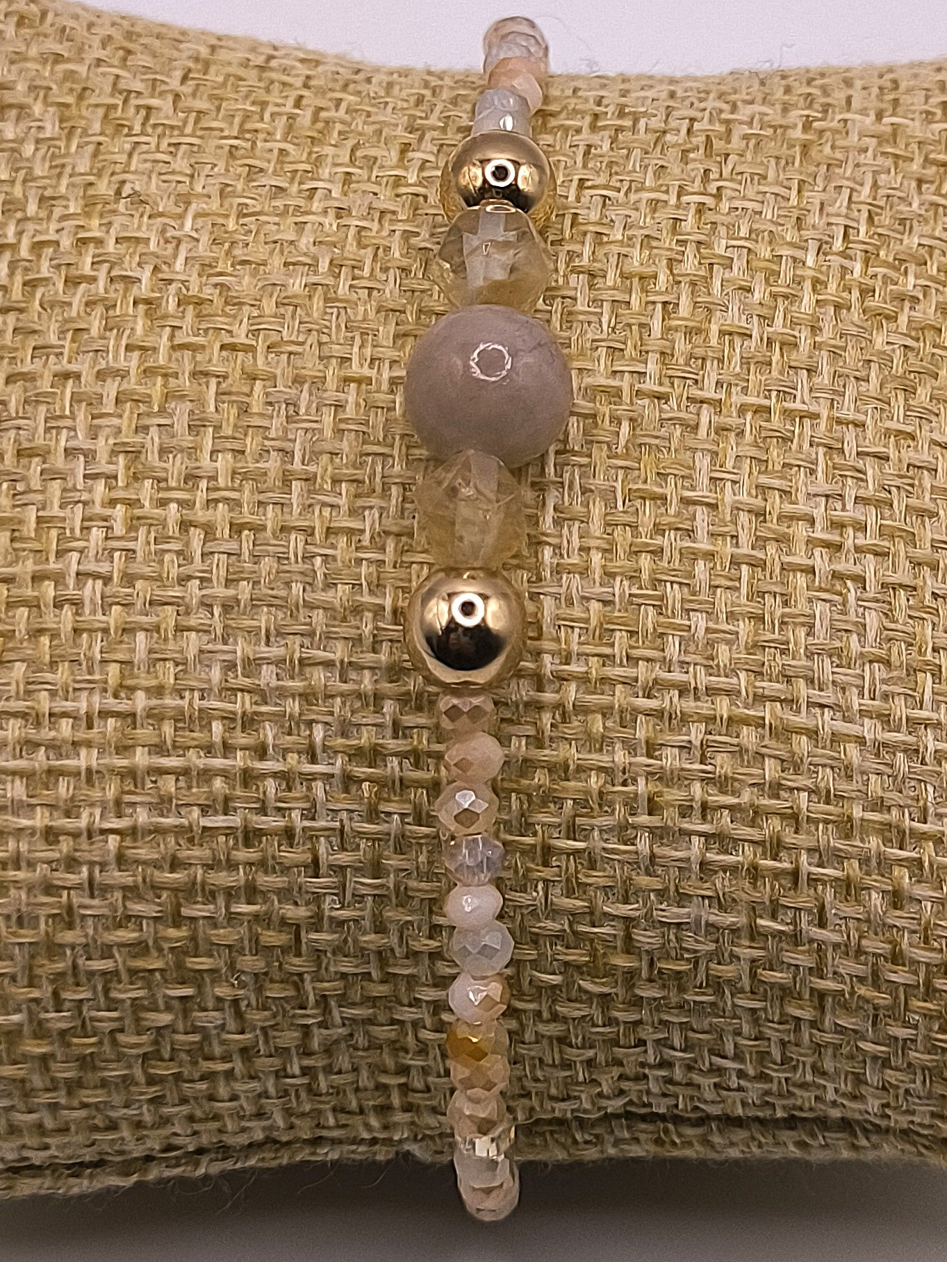 Perlenarmband aus Citrin und Hämatit für Damen