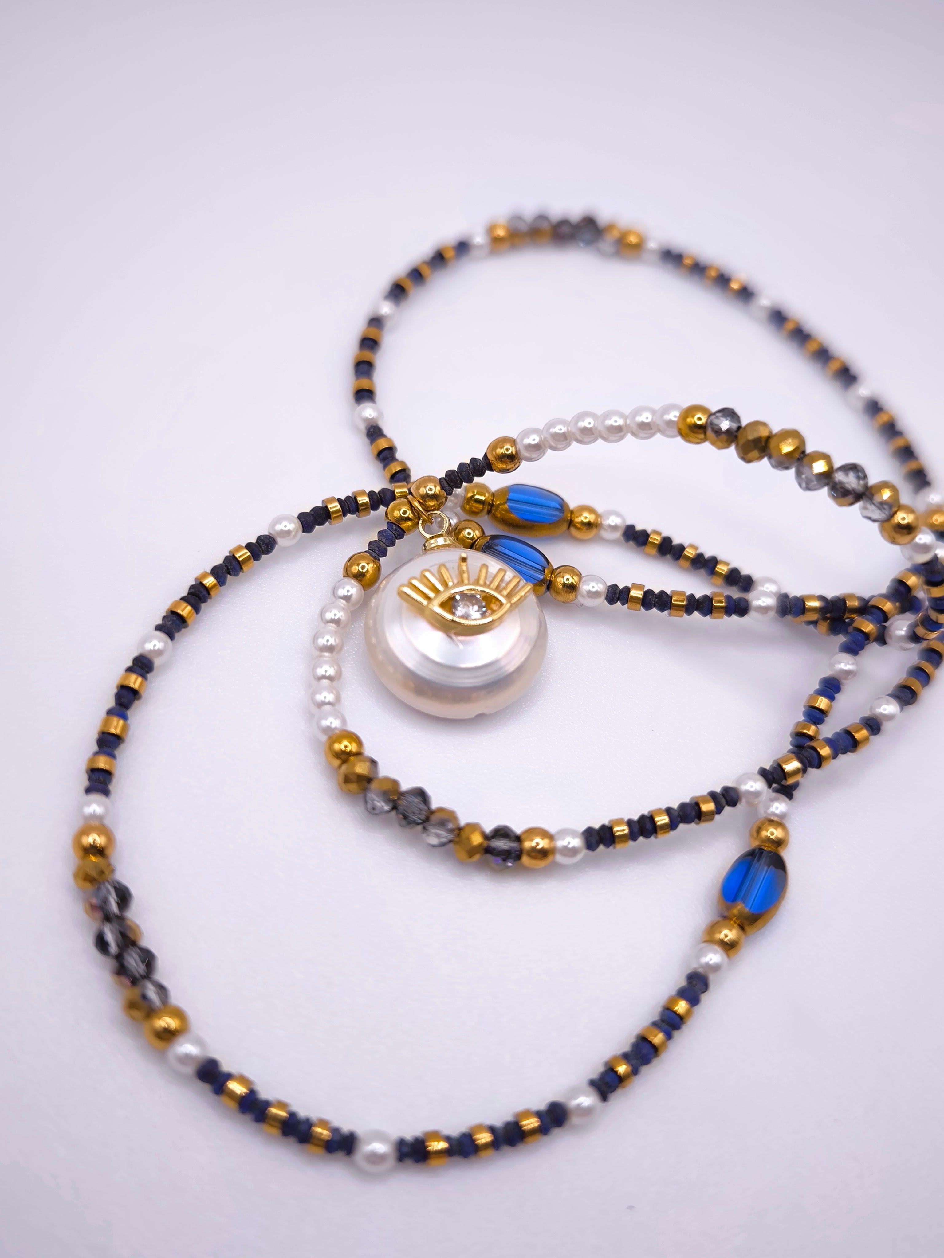 Perlenkette Lapis